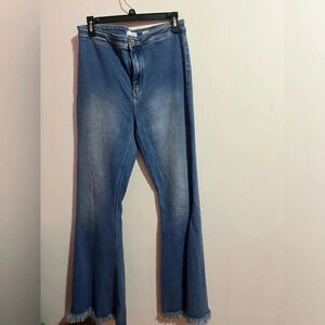 Kancan Jeans Ultra High Rise Extreme Flare Raw Hem